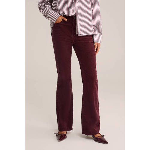 WE Fashion corduroy flared high waist flared broek afbeelding