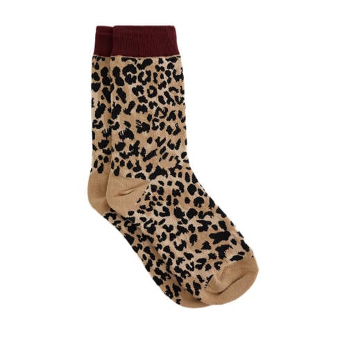 WE Fashion sokken met panterprint bruin afbeelding