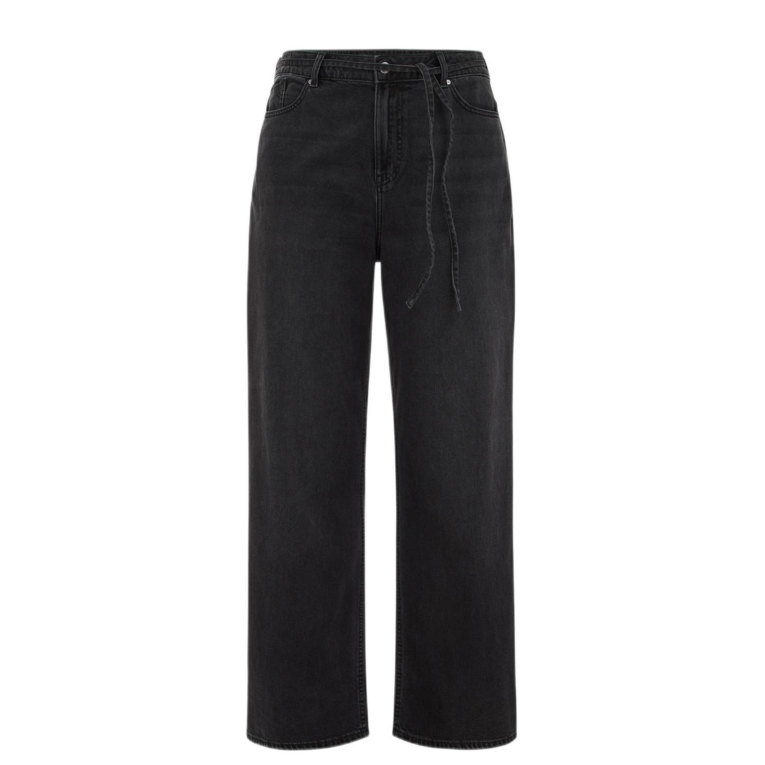 WE Fashion Blue Ridge high waist wide leg jeans zwart
