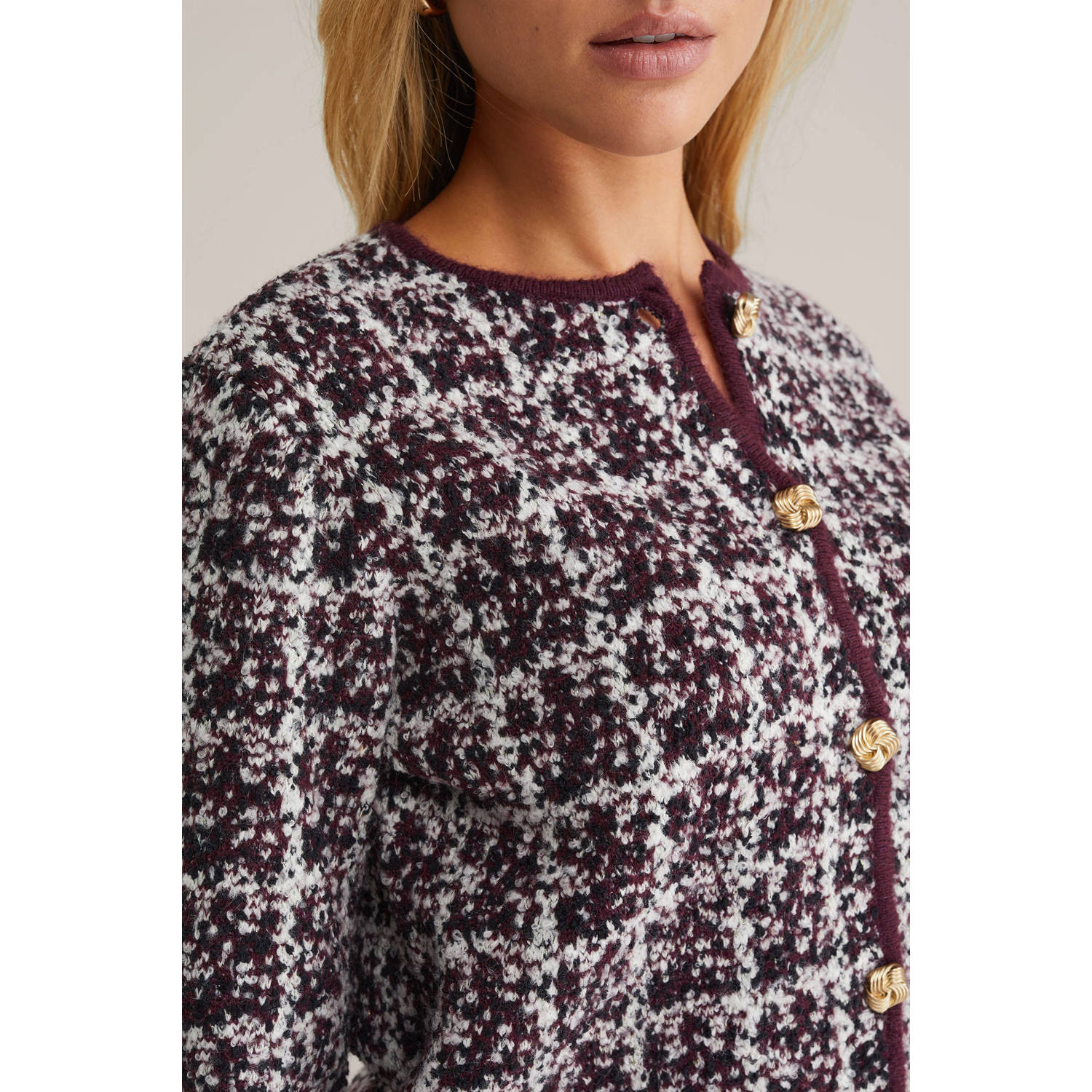 WE Fashion wollen jasje donkerrood