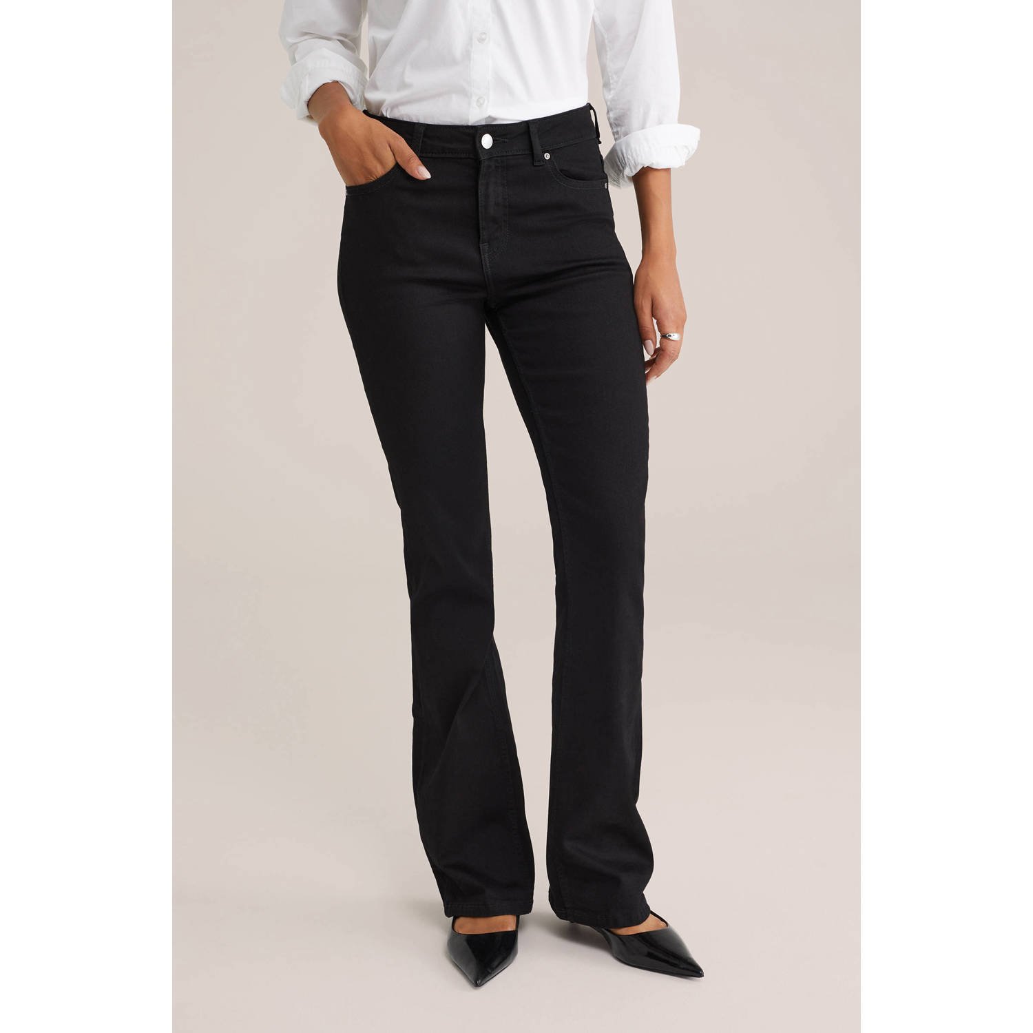 WE Fashion Blue Ridge flared jeans zwart