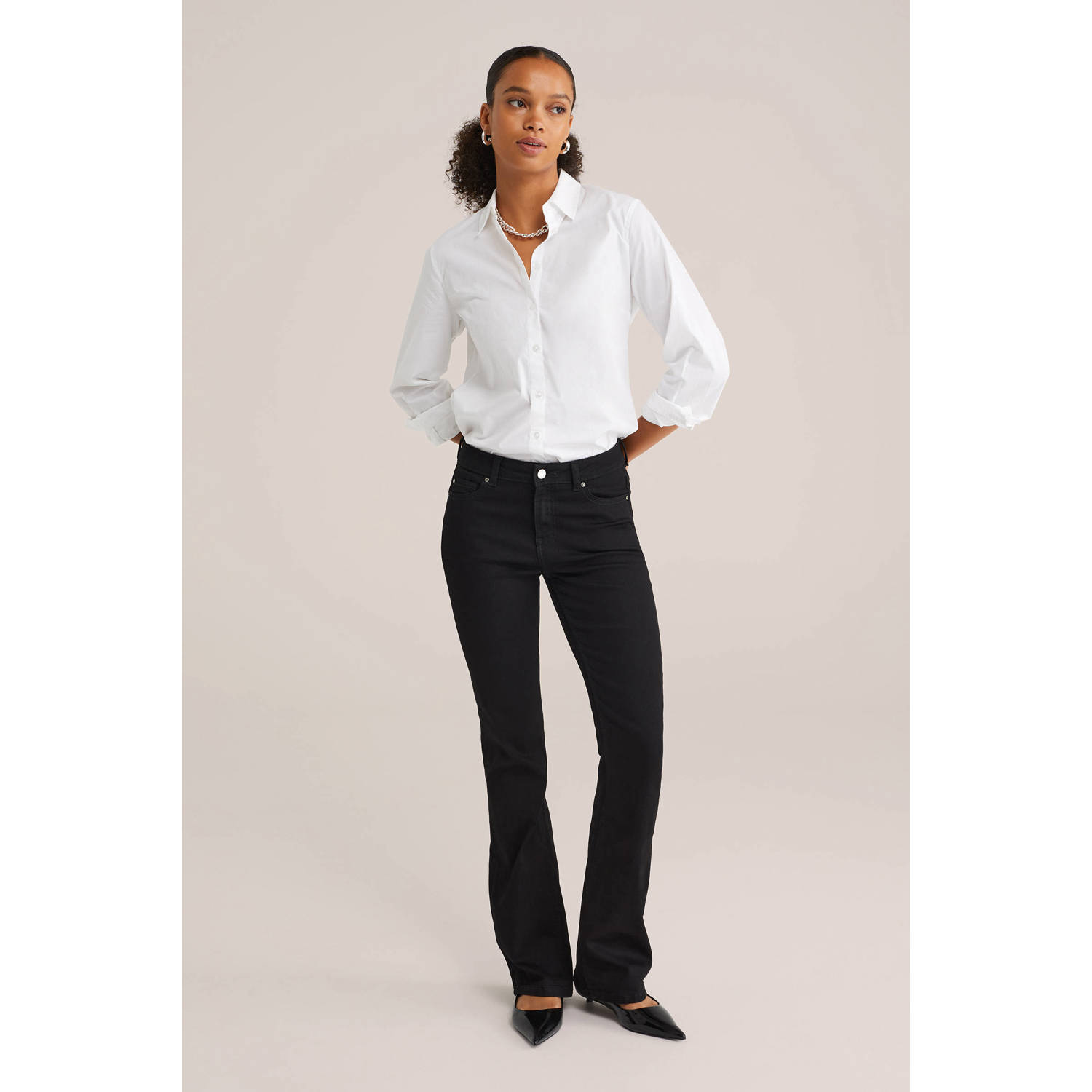 WE Fashion Blue Ridge flared jeans zwart