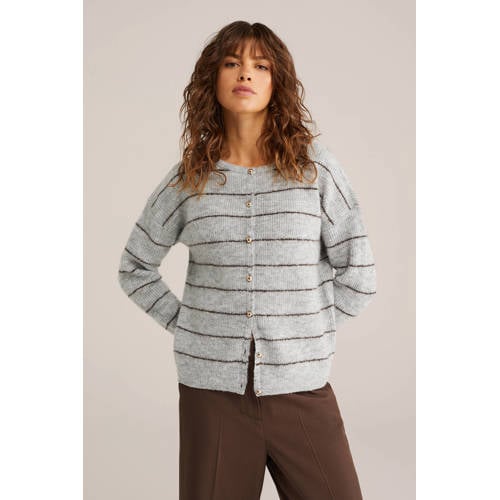 WE Fashion gebreid vest grijs afbeelding