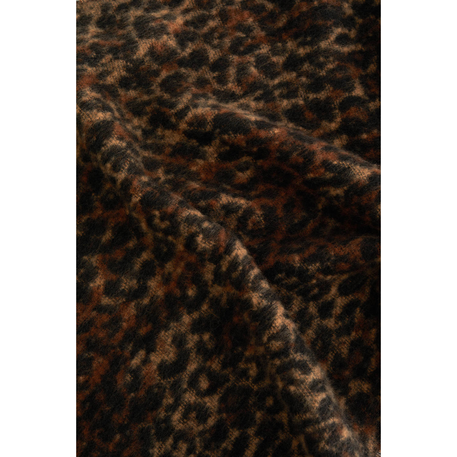 WE Fashion sjaal met panterprint donkerbruin