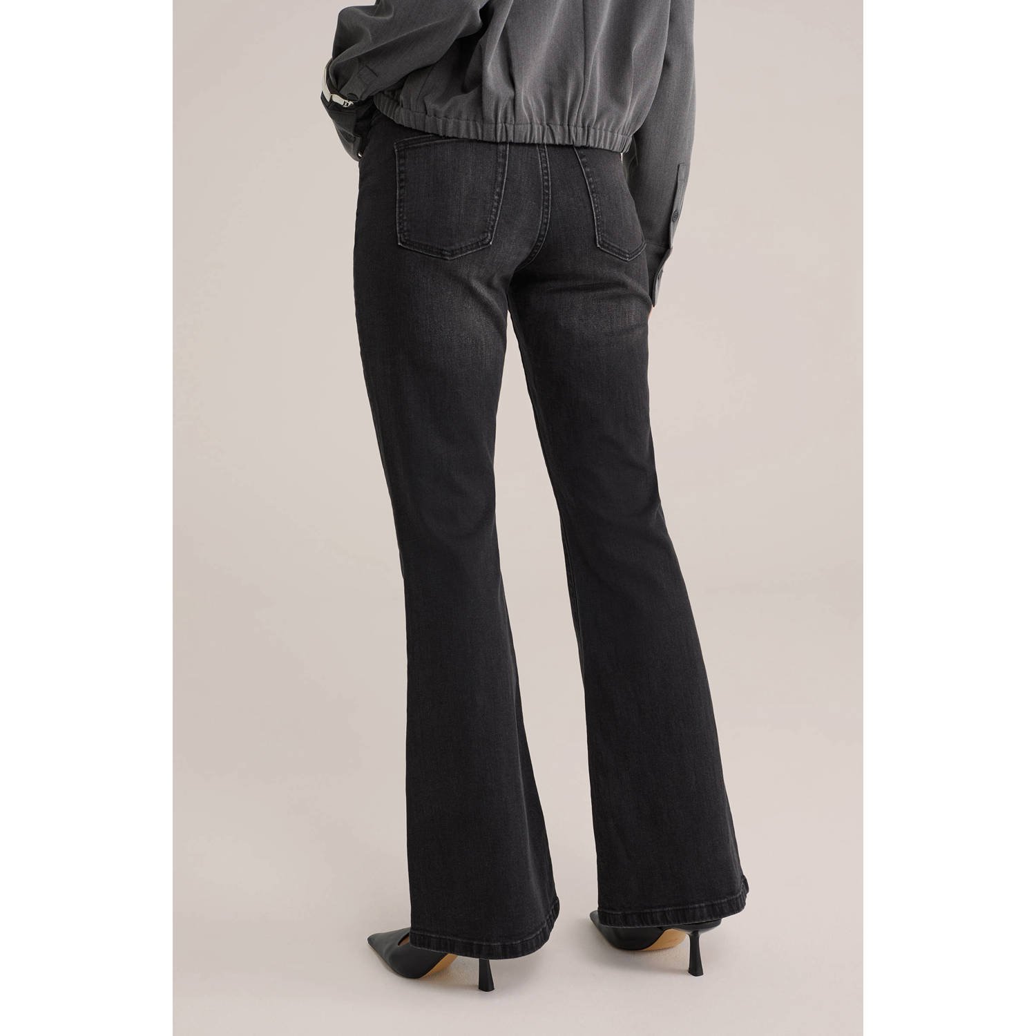 WE Fashion Blue Ridge flared jeans black denim