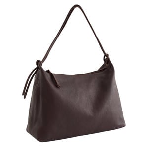 leren schoudertas aubergine