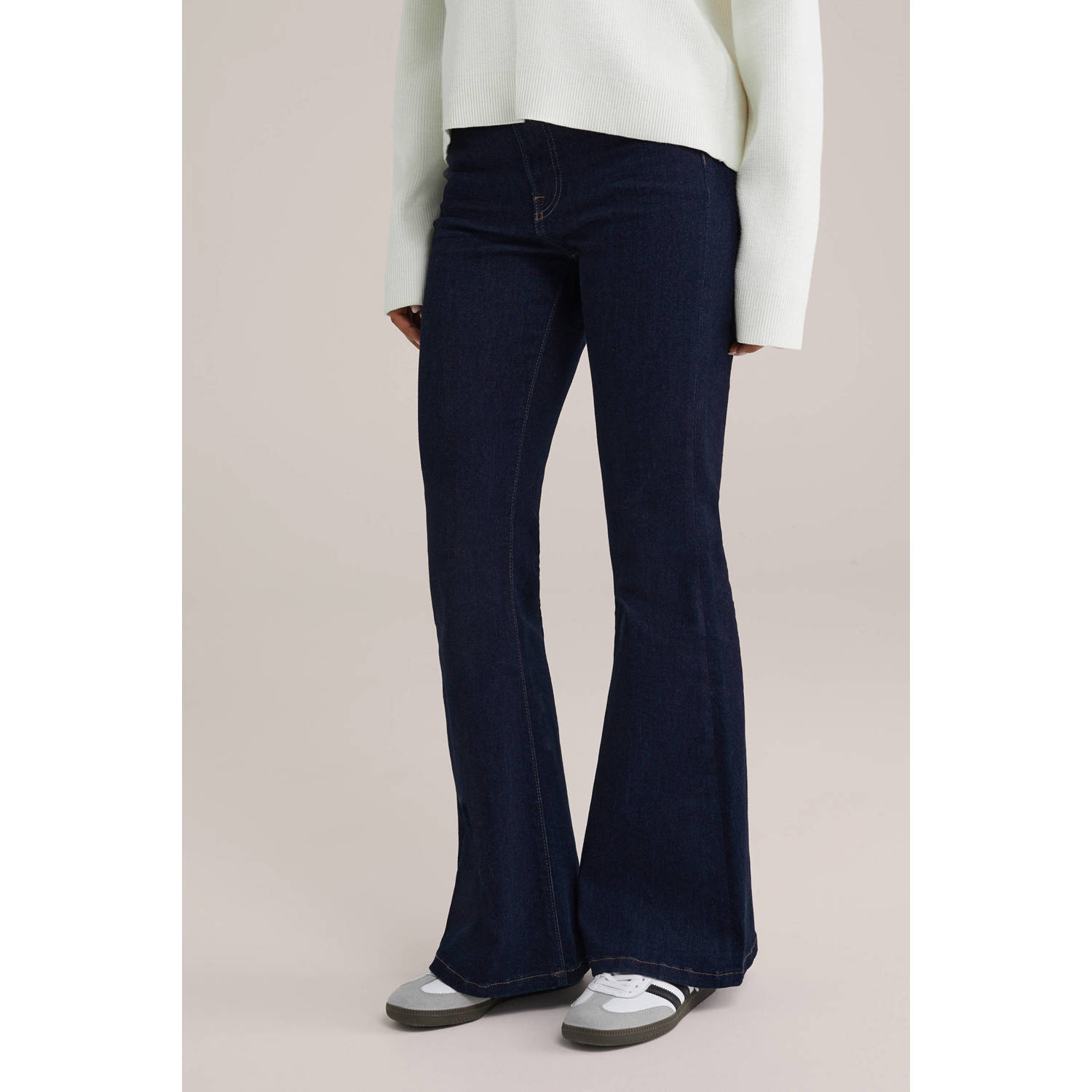 WE Fashion Blue Ridge flared jeans dark blue denim