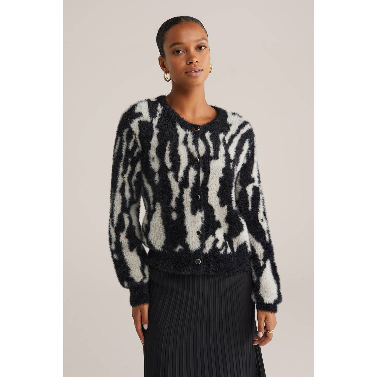WE Fashion gebreid vest zwart