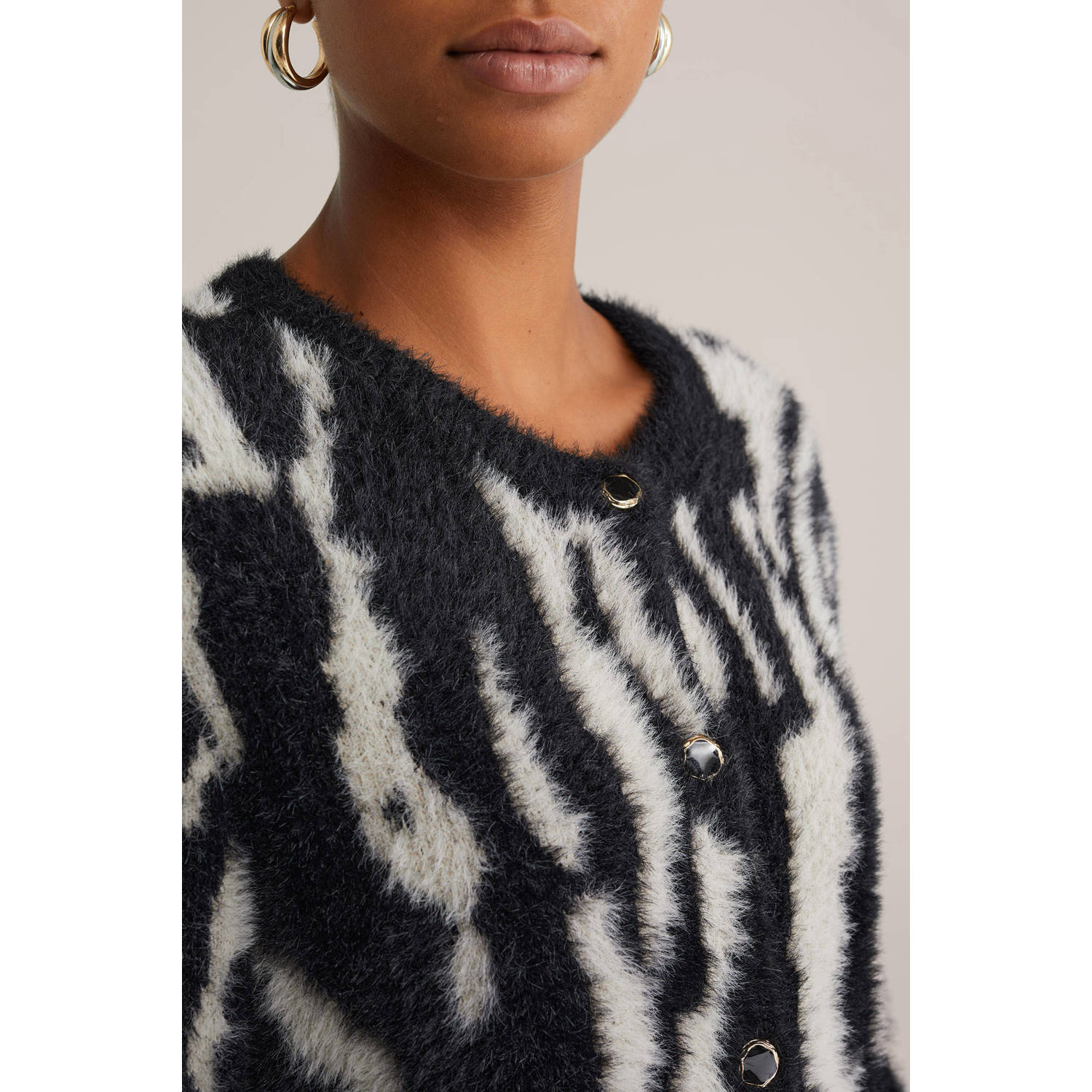 WE Fashion gebreid vest zwart