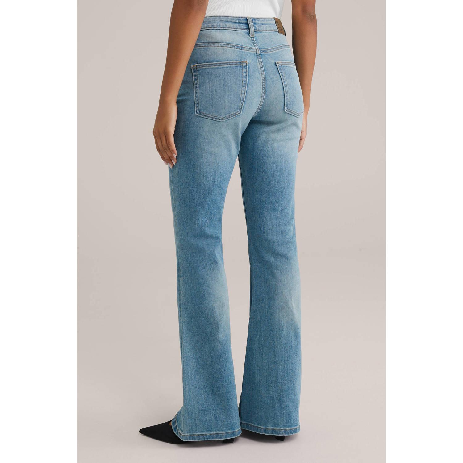 WE Fashion Blue Ridge high waist flared jeans light blue denim