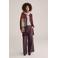 WE Fashion imitatieleren regular waist broek donkerrood
