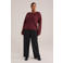 WE Fashion Curve gebreid vest donkerrood