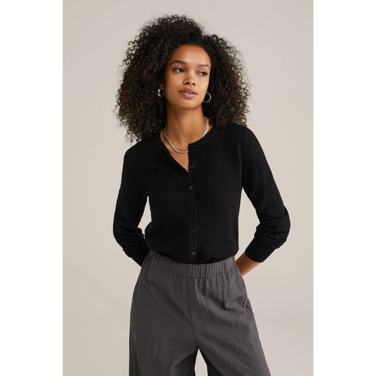 WE Fashion gebreid vest zwart
