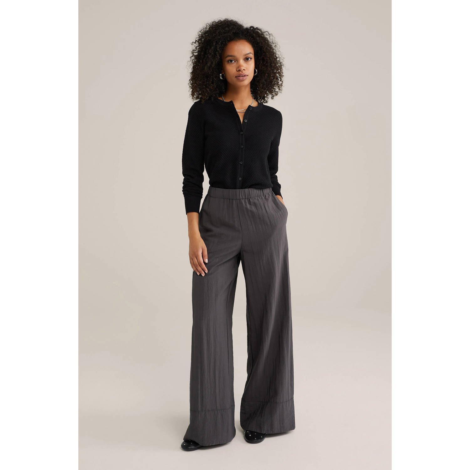 WE Fashion gebreid vest zwart