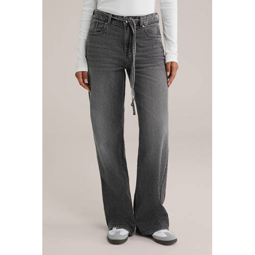 WE Fashion Blue Ridge wide leg jeans grey denim afbeelding