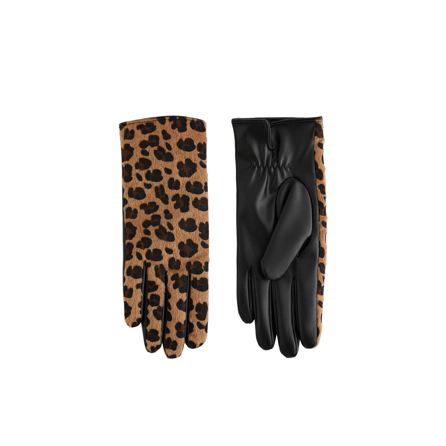 WE Fashion handschoenen met panterprint bruin