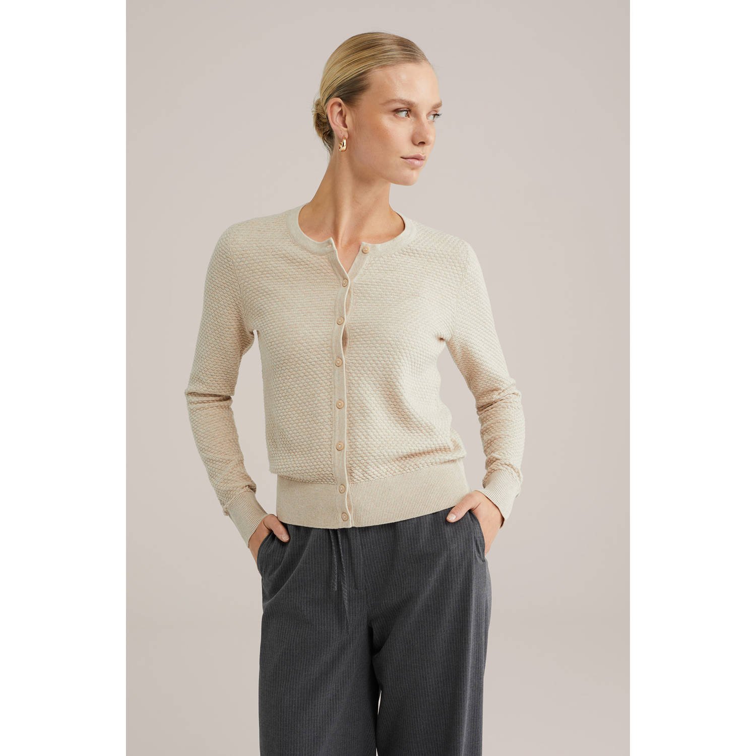 WE Fashion gebreid vest ecru