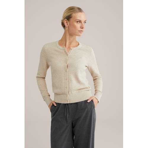 WE Fashion gebreid vest ecru afbeelding