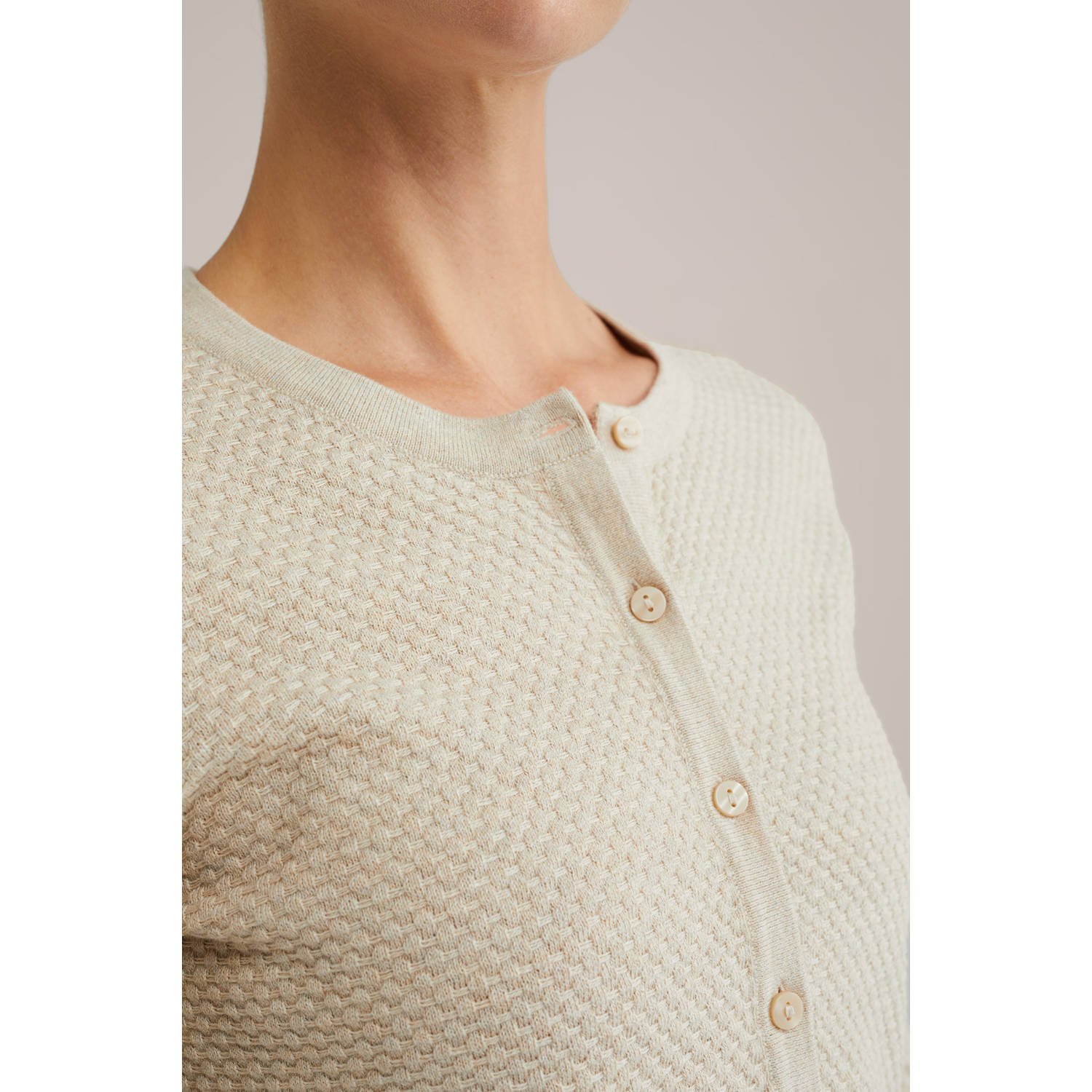 WE Fashion gebreid vest ecru