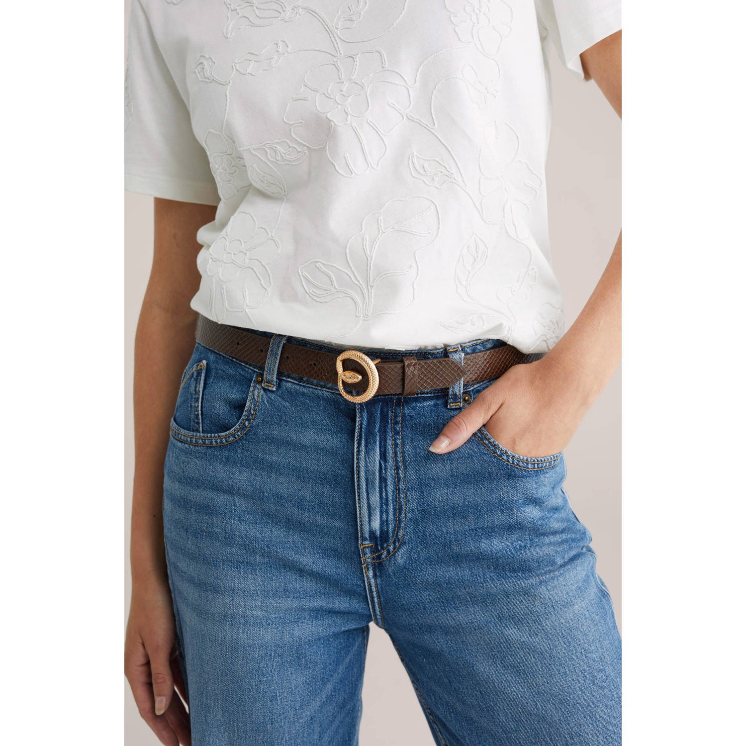 WE Fashion riem donkerbruin