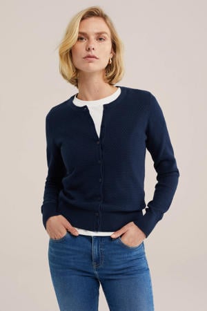 gebreid vest marineblauw