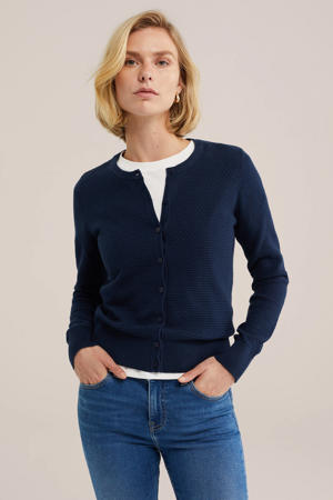 gebreid vest marineblauw