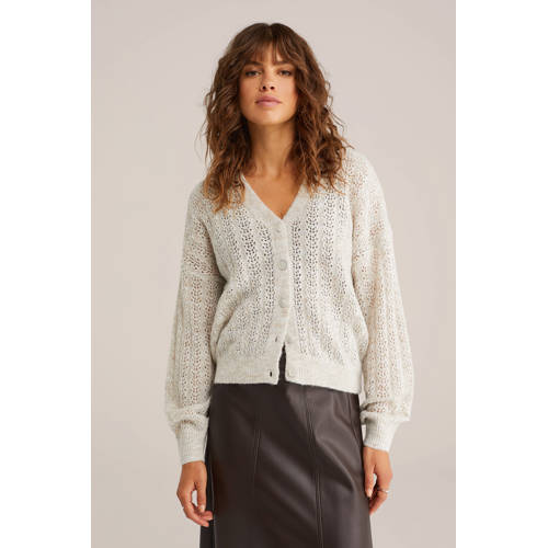 WE Fashion cardigan met wol beige gebreid afbeelding