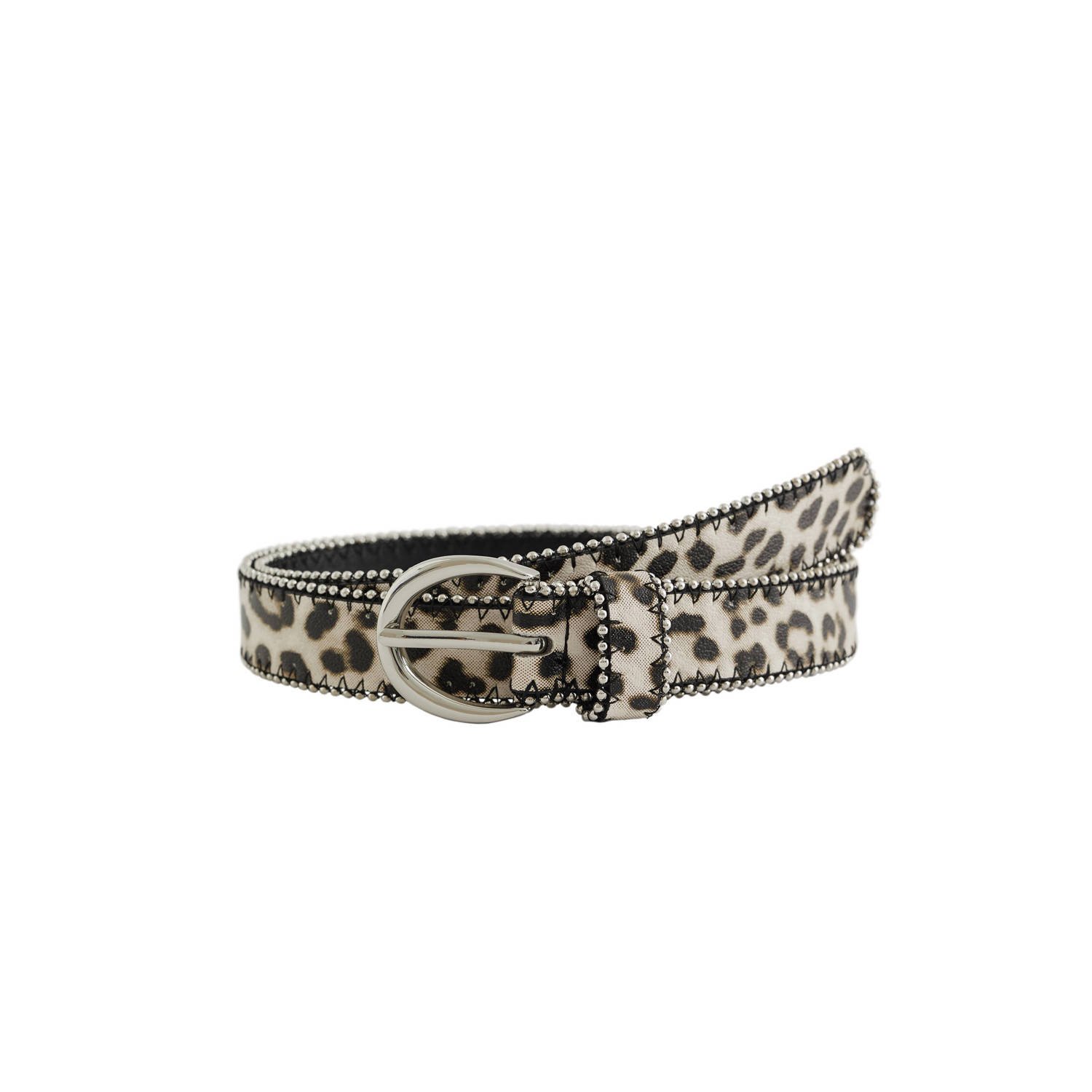 WE Fashion riem met panterprint beige