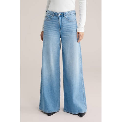 WE Fashion Blue Ridge wide leg jeans light blue denim afbeelding