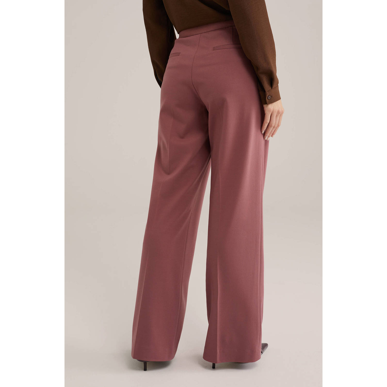 WE Fashion jersey high waist pantalon rood