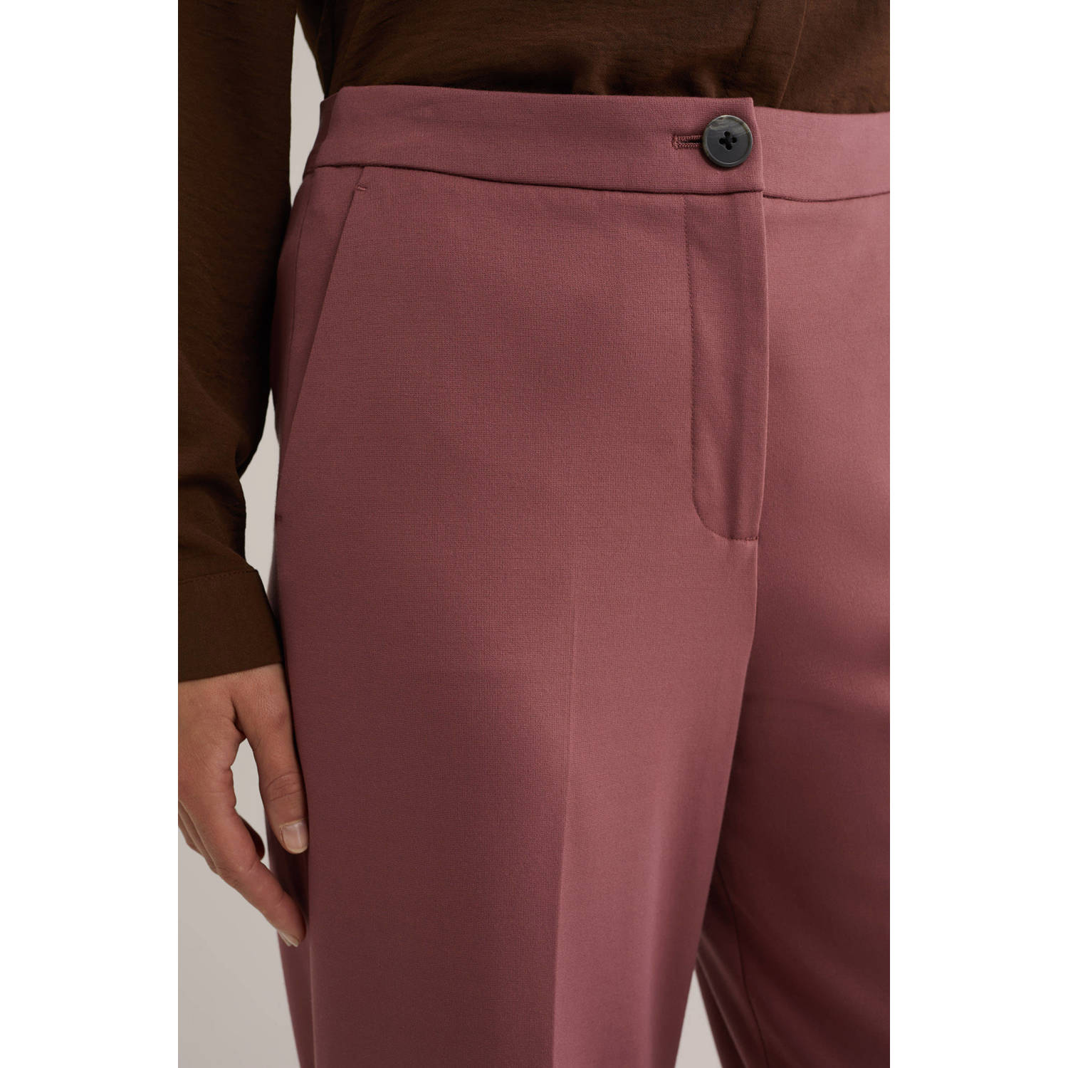 WE Fashion jersey high waist pantalon rood