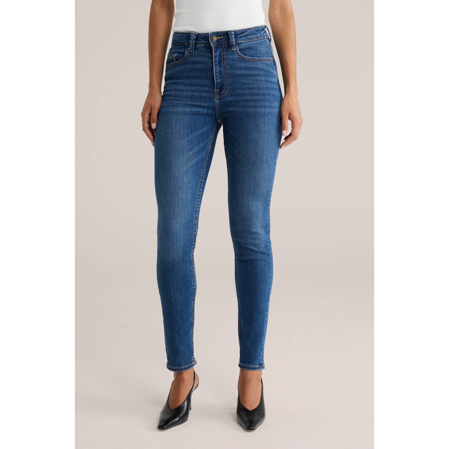 WE Fashion Blue Ridge skinny jeans dark blue denim