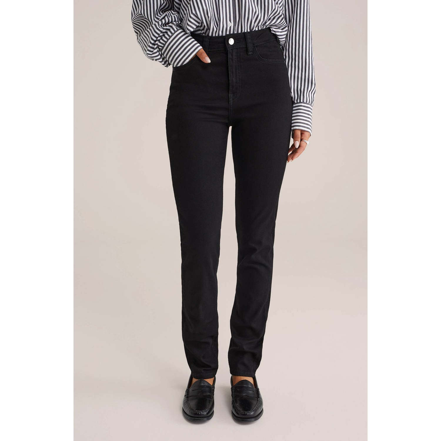 WE Fashion Blue Ridge high waist skinny jeans zwart