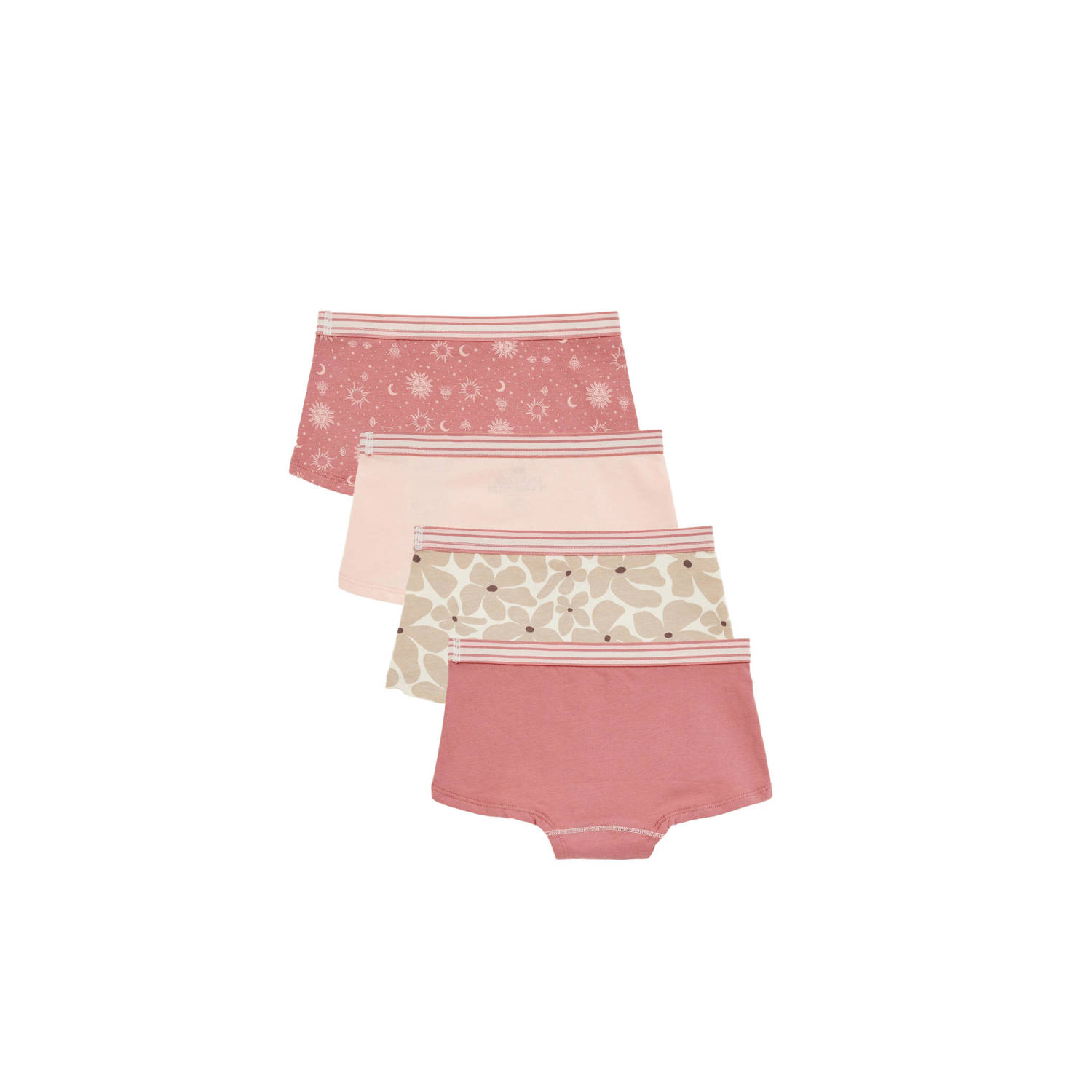 WE Fashion meisjes boxer (set van 4) roze lichtroze beige