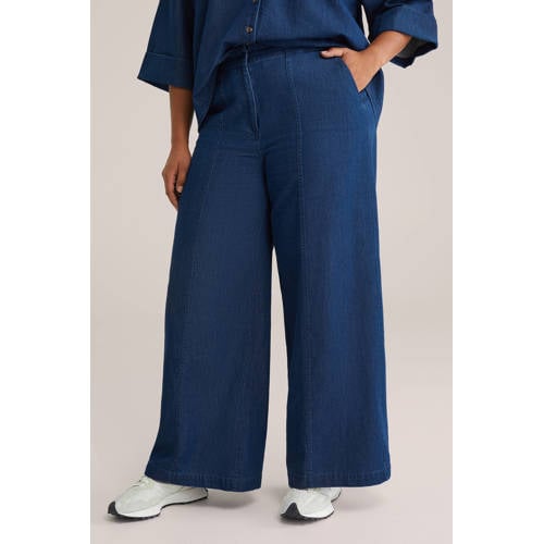 WE Fashion Curve Jeans curve dark blue denim afbeelding