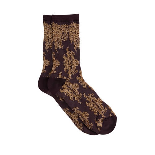 WE Fashion sokken met all over print bruin afbeelding