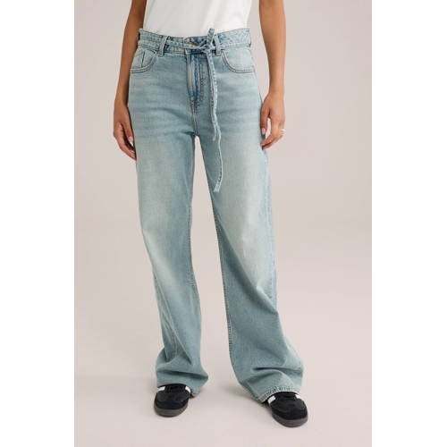 WE Fashion Blue Ridge wide leg jeans light blue denim afbeelding