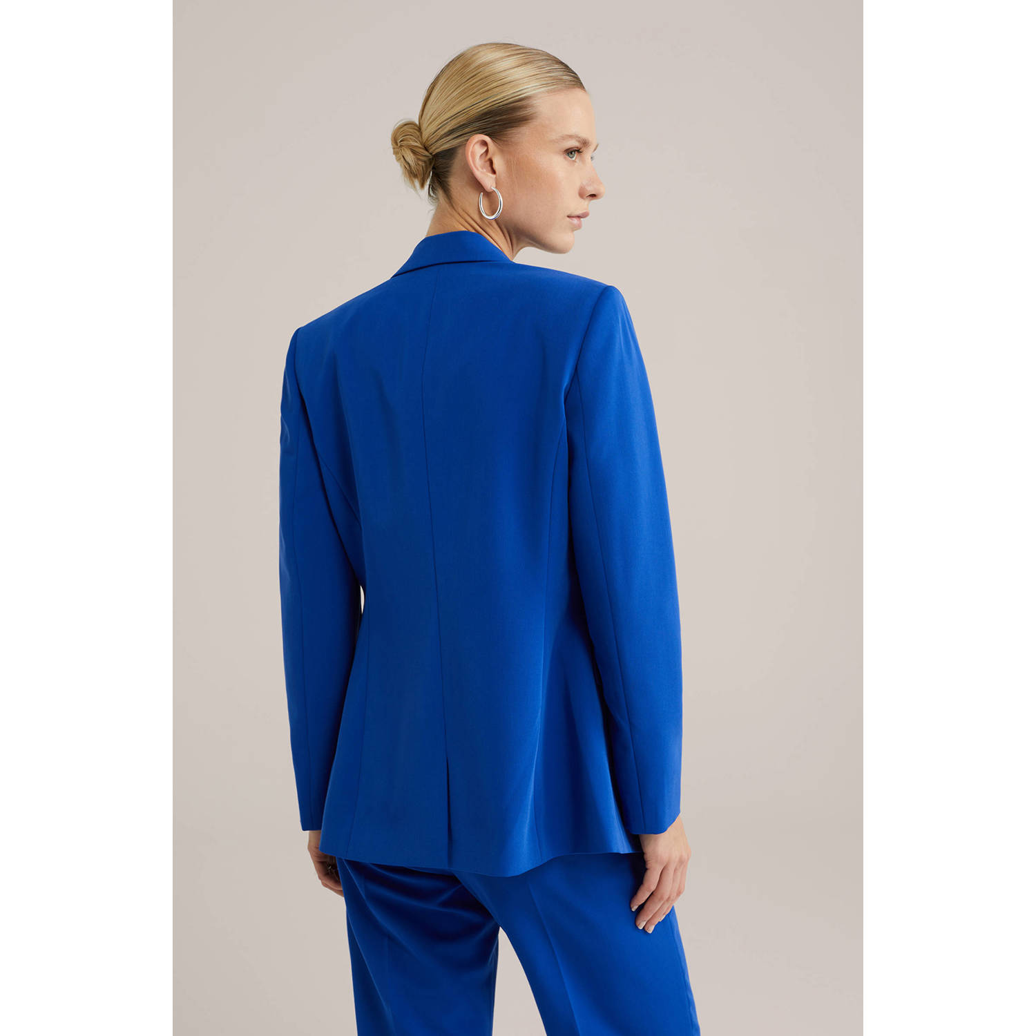 WE Fashion getailleerde blazer blauw