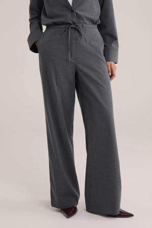 regular waist broek grijs melange
