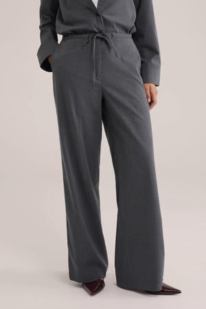 regular waist broek grijs melange