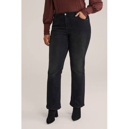 WE Fashion Curve flared jeans zwart afbeelding