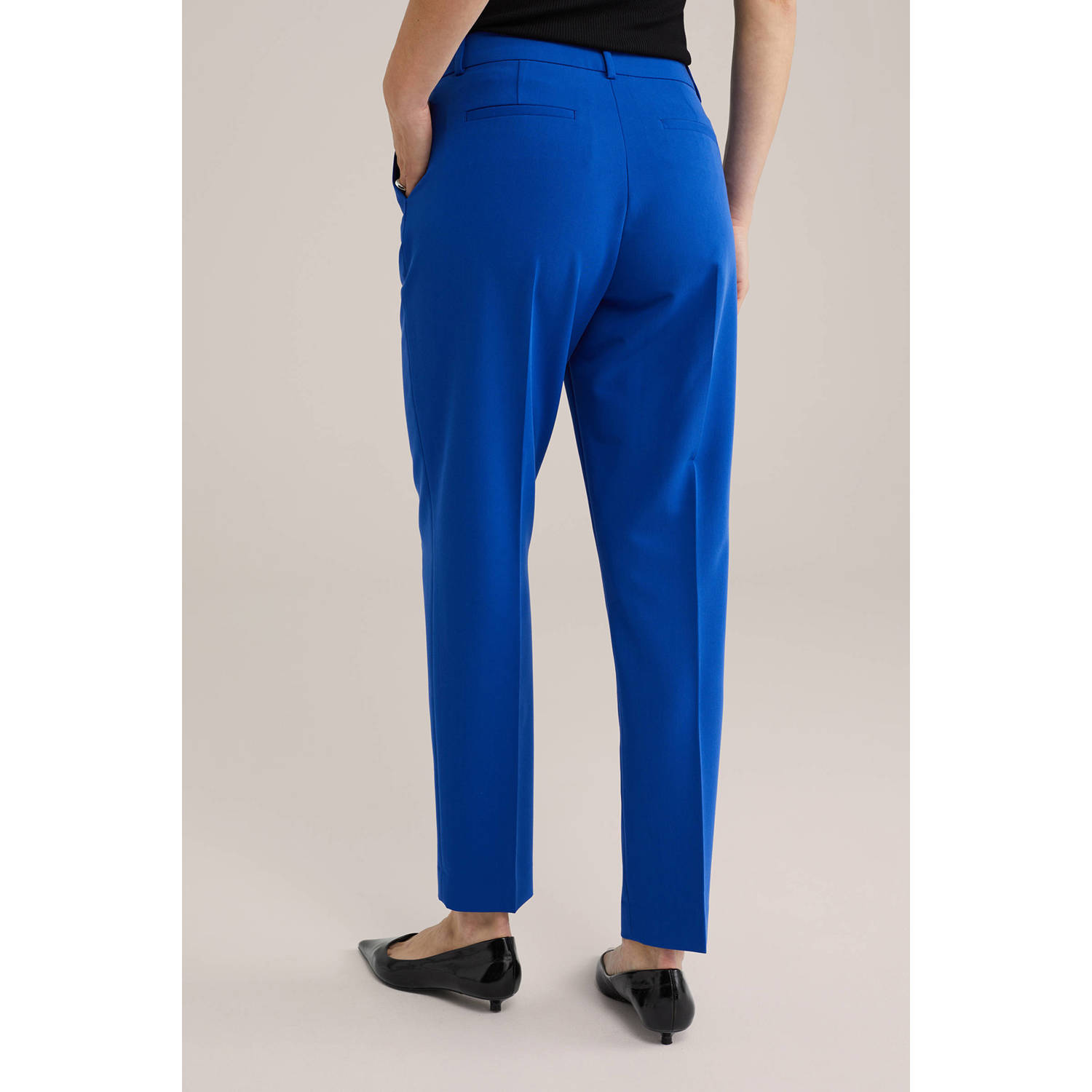 WE Fashion tapered regular waist pantalon blauw