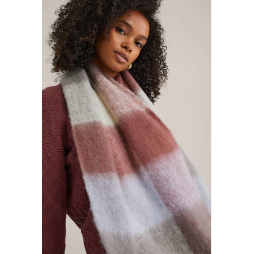 WE Fashion geruite sjaal multi afbeelding