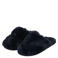 Apollo pantoffels van imitatiebont donkerblauw
