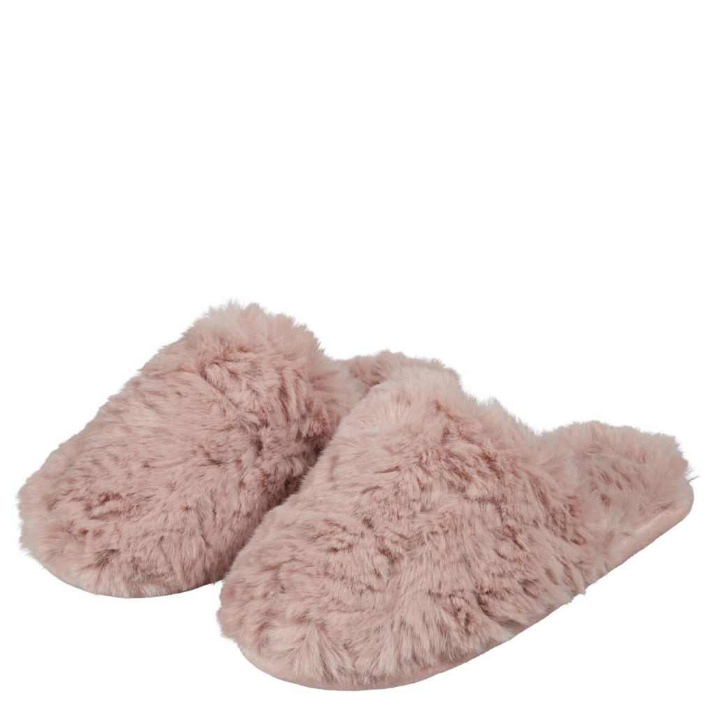 Apollo pantoffels van imitatiebont roze