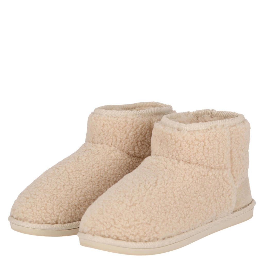 Apollo teddy pantoffels ecru