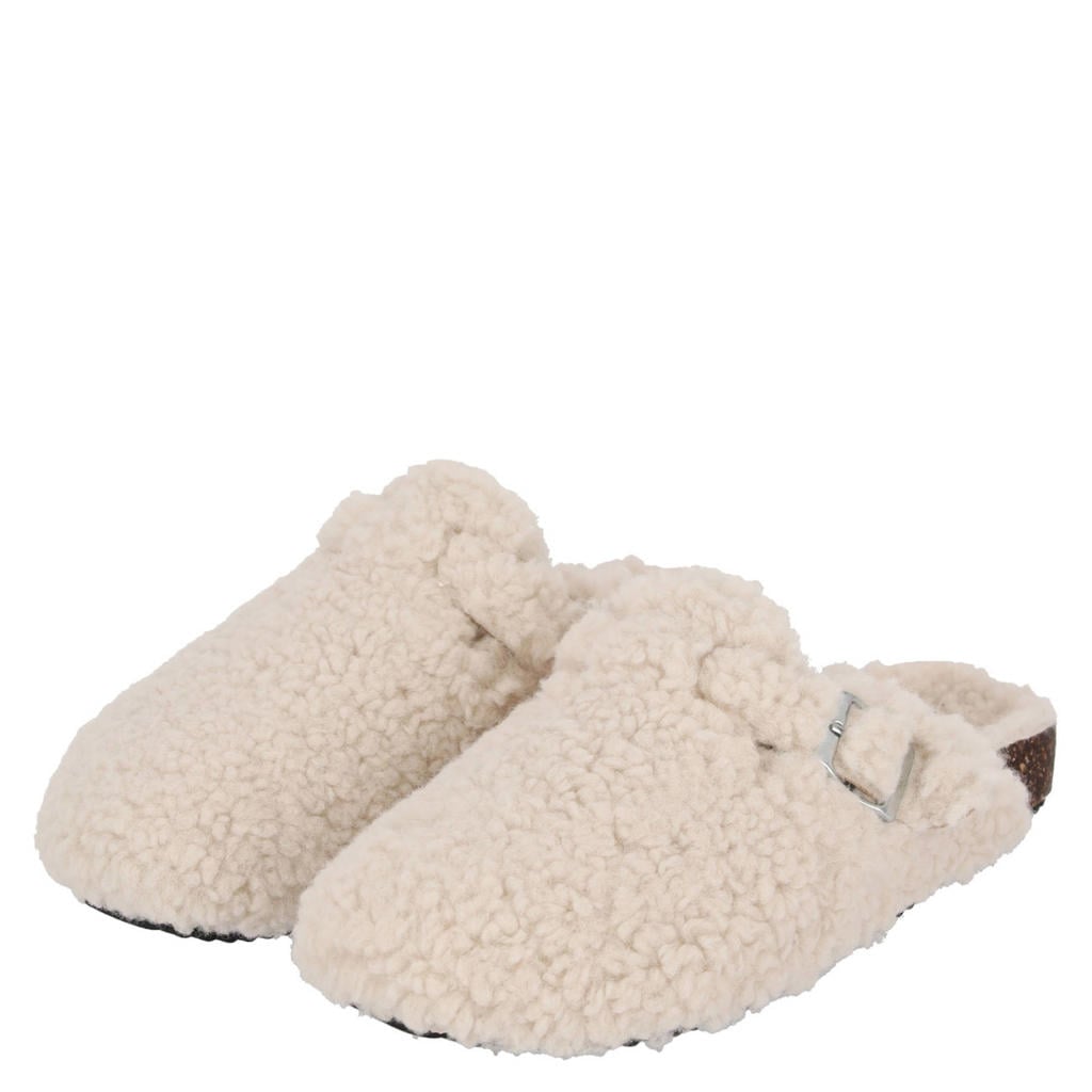 Apollo teddy pantoffels ecru