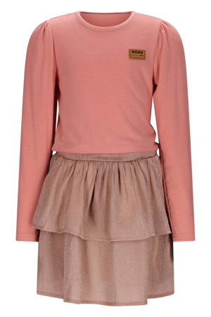 midi jurk roze