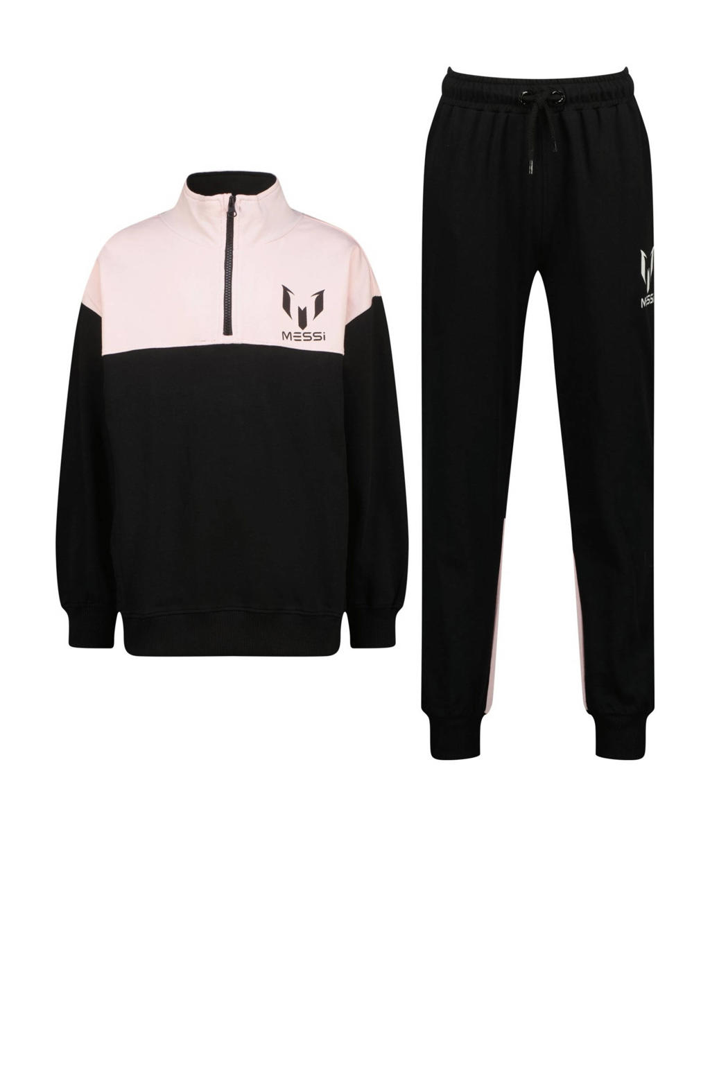 Messi sweater + joggingbroek lichtroze/zwart