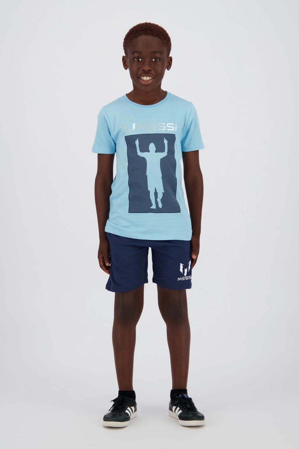 Messi T-shirt + korte broek blauw
